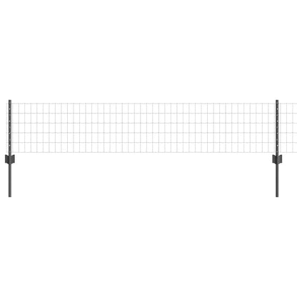 Fence with Posts Grey 0.4 x 10 m Steel