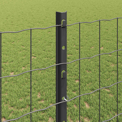 Fence with Posts Grey 1.2 x 10 m Steel