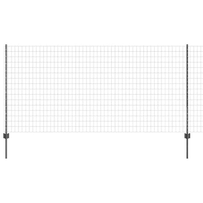 Fence with Posts Grey 1.2 x 10 m Steel