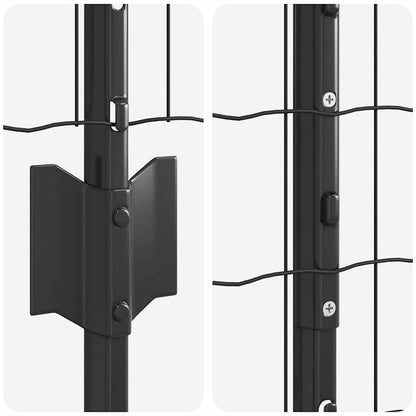 Fence with Posts Grey 1.4 x 10 m Steel