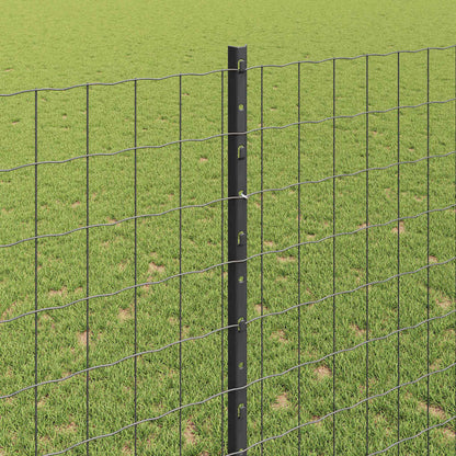 Fence with Posts Grey 1.4 x 10 m Steel