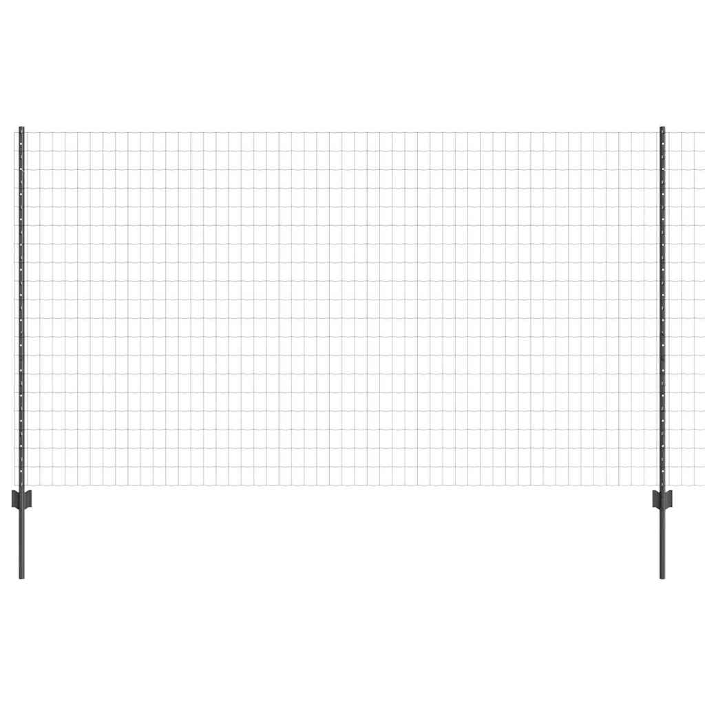 Fence with Posts Grey 1.4 x 10 m Steel