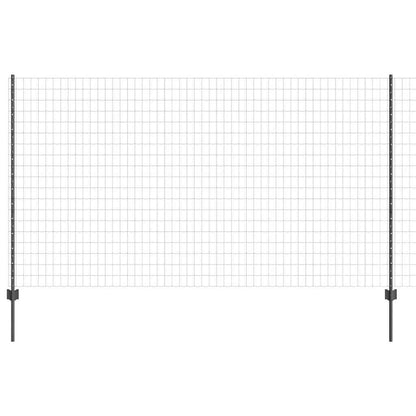 Fence with Posts Grey 1.4 x 10 m Steel
