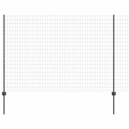 Fence with Posts Grey 1.6 x 10 m Steel