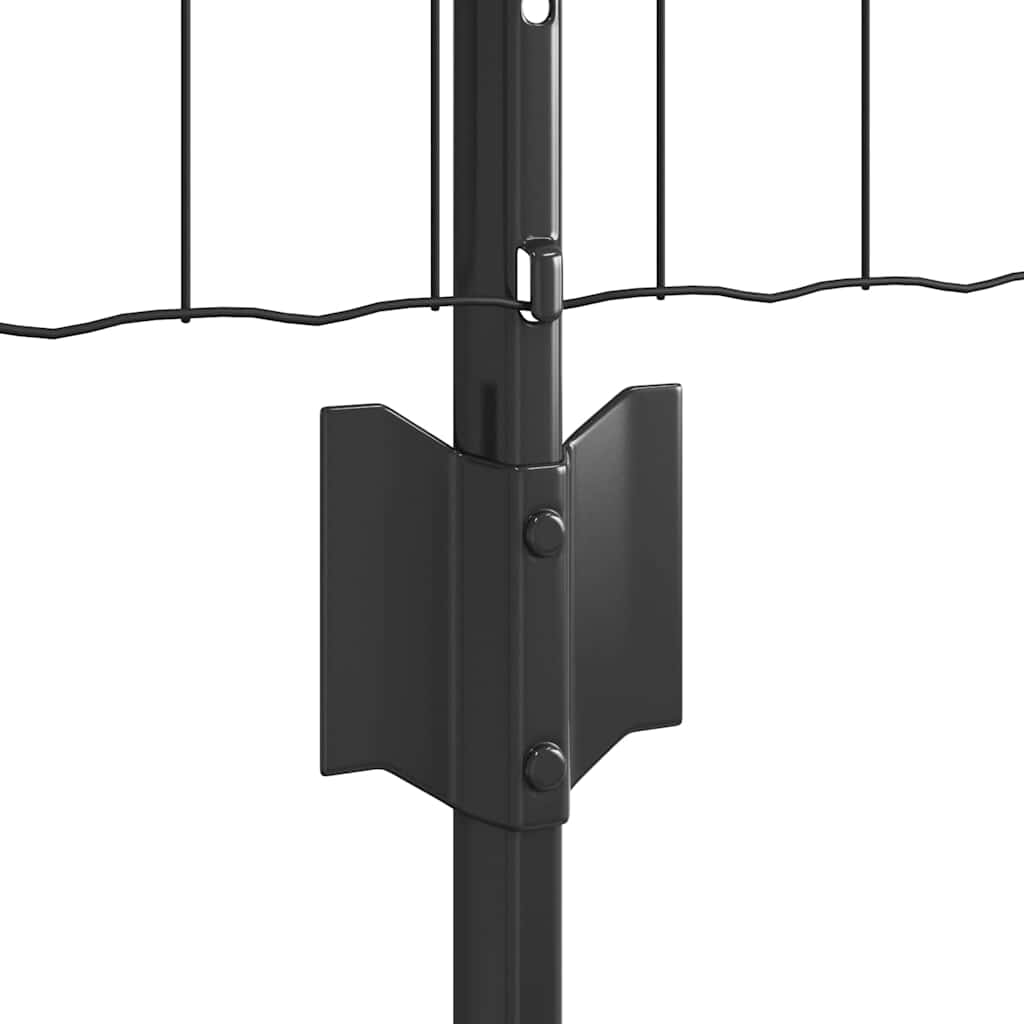 Fence with Posts Grey 0.8 x 10 m Steel