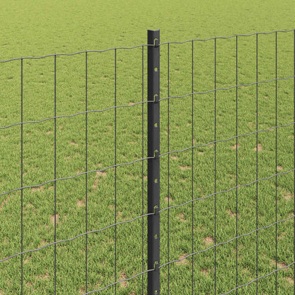 Fence with Posts Grey 1.4 x 10 m Steel