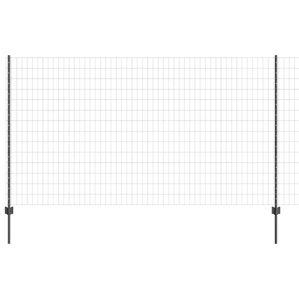 Fence with Posts Grey 1.4 x 10 m Steel