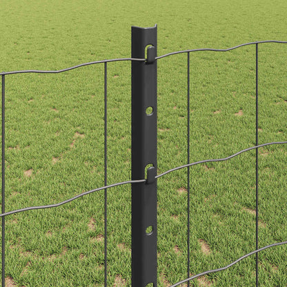 Fence with Posts Grey 1.2 x 10 m Steel