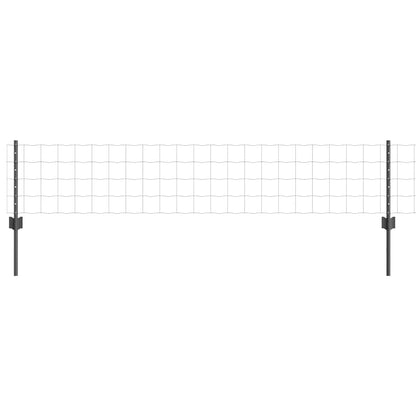 Fence with Posts Grey 0.4 x 10 m Steel