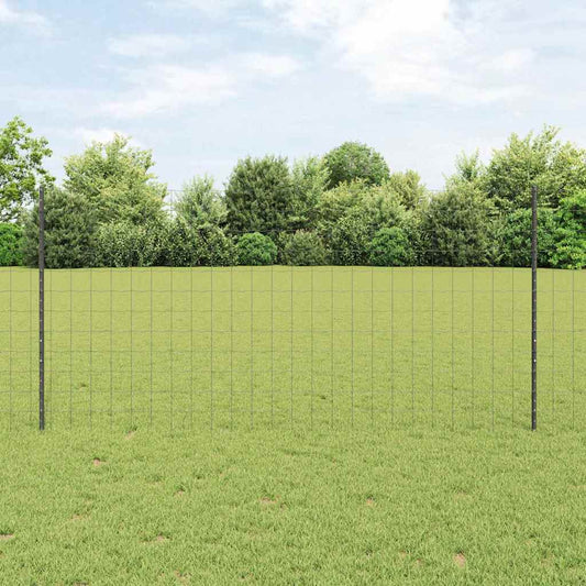 Fence with Posts Grey 1.2 x 10 m Steel