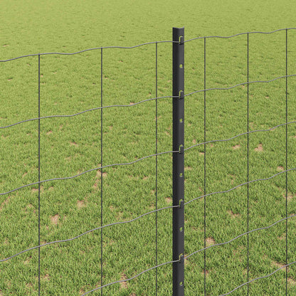 Fence with Posts Grey 1.4 x 10 m Steel