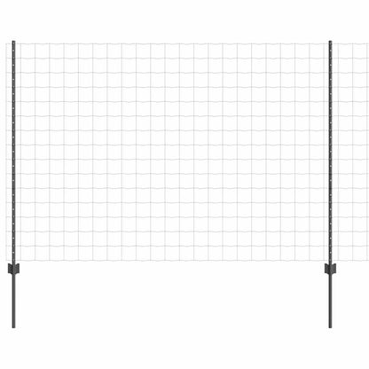 Fence with Posts Grey 1.5 x 10 m Steel