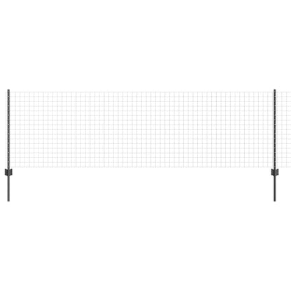 Fence with Posts Grey 0.8 x 25 m Steel