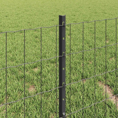 Fence with Posts Grey 0.4 x 50 m Steel