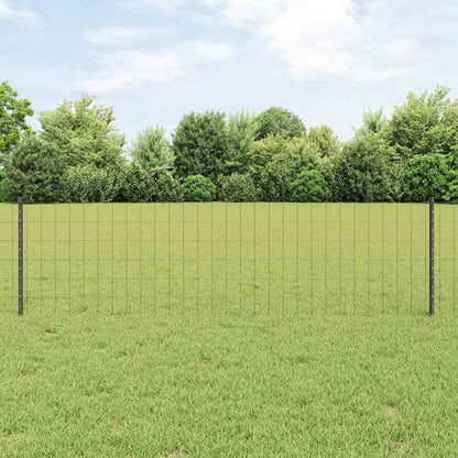 Fence with Posts Grey 0.6 x 50 m Steel