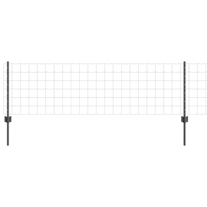 Fence with Posts Grey 0.6 x 50 m Steel