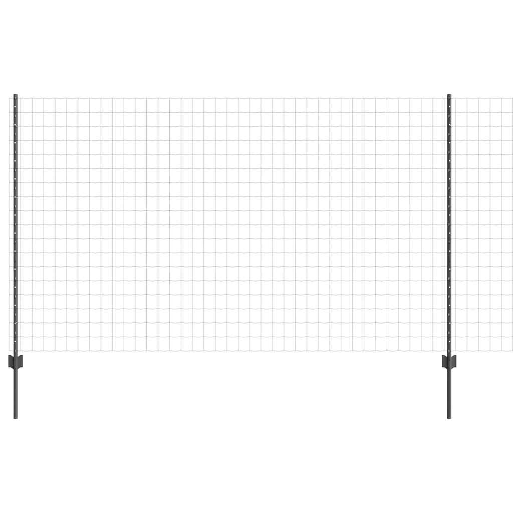 Fence with Posts Grey 1.4 x 10 m Steel