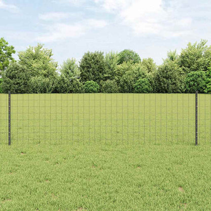 Fence with Posts Grey 0.6 x 25 m Steel