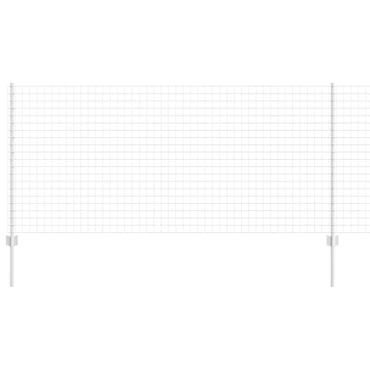 Fence with Posts Silver 1 x 10 m Steel