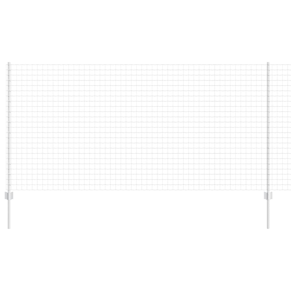 Fence with Posts Silver 1.2 x 10 m Steel