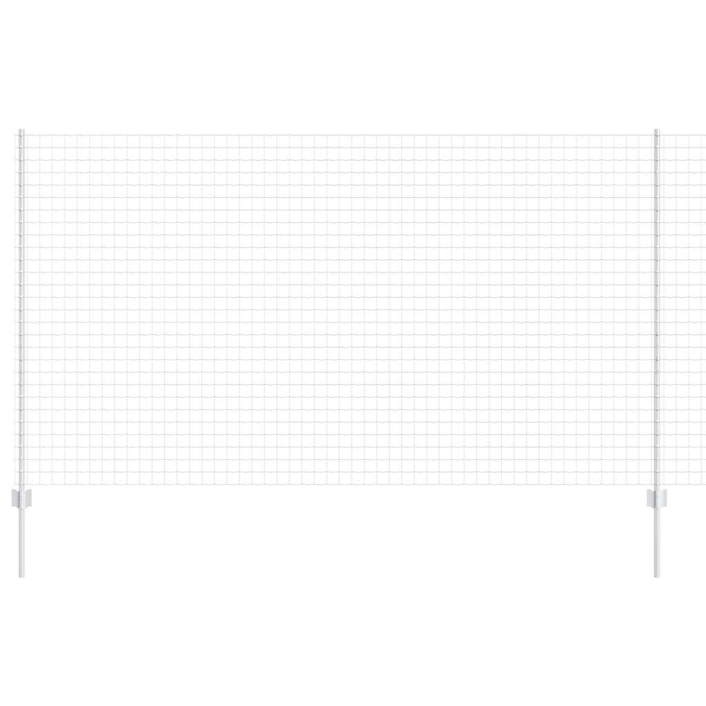 Fence with Posts Silver 1.4 x 10 m Steel