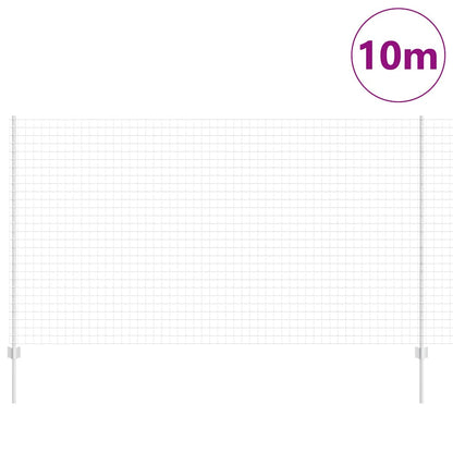 Fence with Posts Silver 1.4 x 10 m Steel