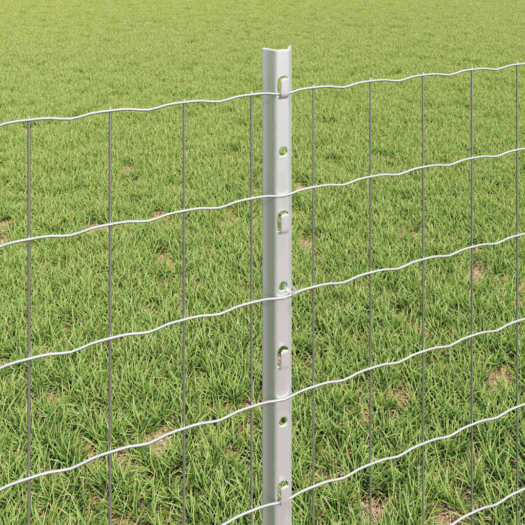 Fence with Posts Silver 0.6 x 10 m Steel
