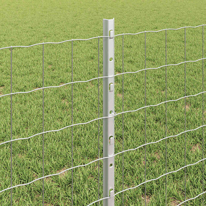 Fence with Posts Silver 0.6 x 10 m Steel