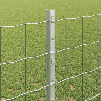 Fence with Posts Silver 1.2 x 10 m Steel