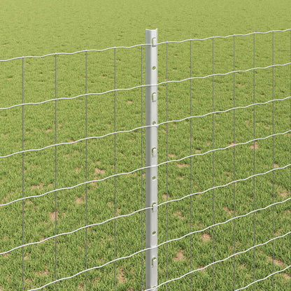 Fence with Posts Silver 1.4 x 10 m Steel