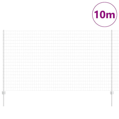 Fence with Posts Silver 1.4 x 10 m Steel