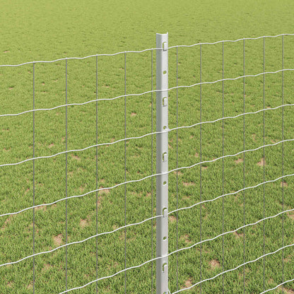 Fence with Posts Silver 1.6 x 10 m Steel