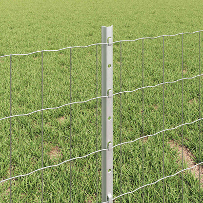 Fence with Posts Silver 0.4 x 10 m Steel
