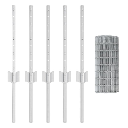 Fence with Posts Silver 0.4 x 10 m Steel