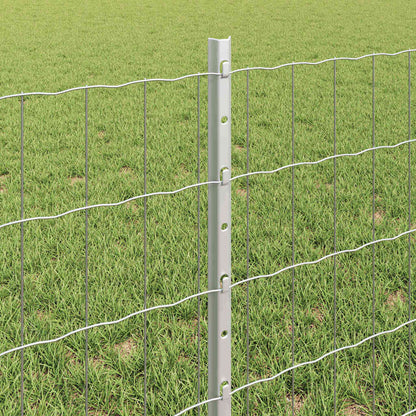 Fence with Posts Silver 0.6 x 10 m Steel