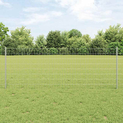 Fence with Posts Silver 0.8 x 10 m Steel