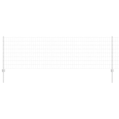 Fence with Posts Silver 0.8 x 10 m Steel