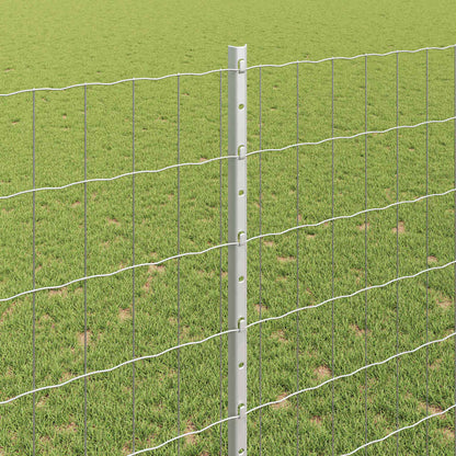 Fence with Posts Silver 1.4 x 10 m Steel