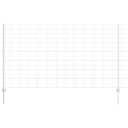 Fence with Posts Silver 1.4 x 10 m Steel