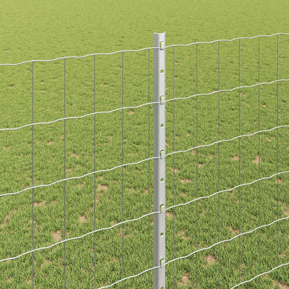 Fence with Posts Silver 1.5 x 10 m Steel