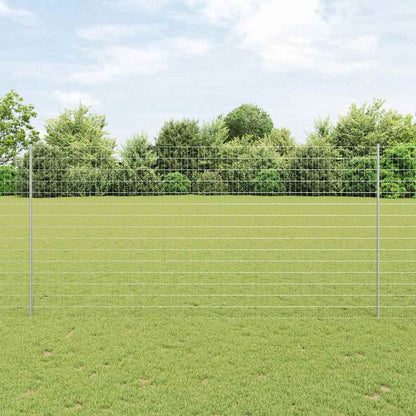 Fence with Posts Silver 1.5 x 10 m Steel