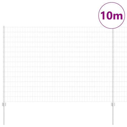 Fence with Posts Silver 1.5 x 10 m Steel