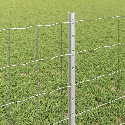 Fence with Posts Silver 0.8 x 10 m Steel