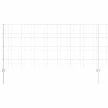 Fence with Posts Silver 1 x 10 m Steel