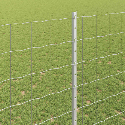 Fence with Posts Silver 1.4 x 10 m Steel