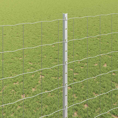 Fence with Posts Silver 1.6 x 10 m Steel
