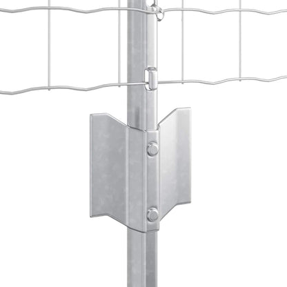 Fence with Posts Silver 0.4 x 10 m Steel