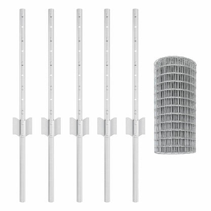 Fence with Posts Silver 0.4 x 10 m Steel
