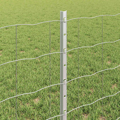 Fence with Posts Silver 0.6 x 10 m Steel