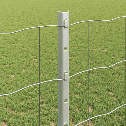 Fence with Posts Silver 1.2 x 10 m Steel